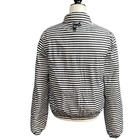 Volcom Puffs N Stuff Reversible Zip Up Striped Puffer Jacket Coat Black - Picture 11 of 14